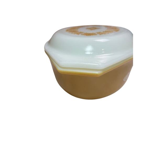 VTG 70s Pyrex Butterfly Gold 1.5 quart Oval Casserole Baking Dish with Lid - Picture 12 of 13